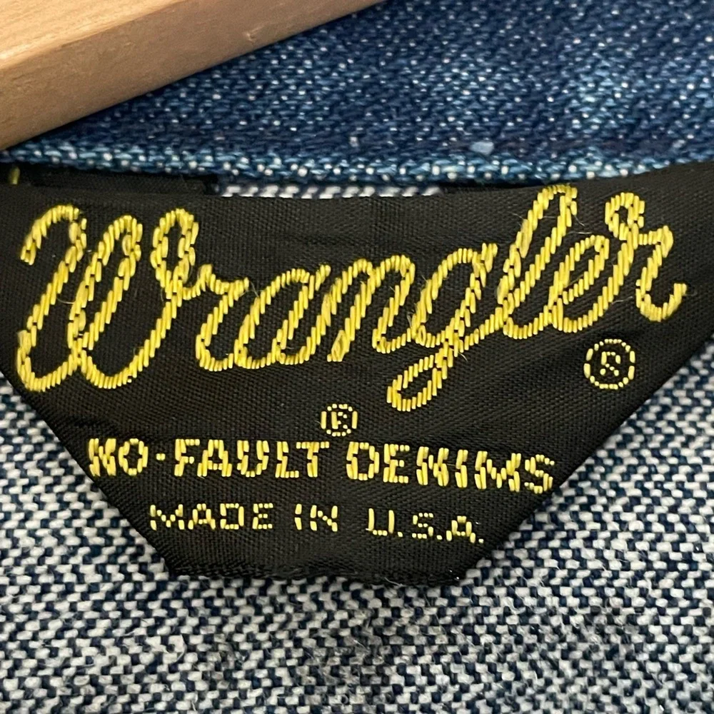 Vintage 70s Wrangler Western Jean Jacket 42 Long Made in USA 74136NV - Picture 3 of 8